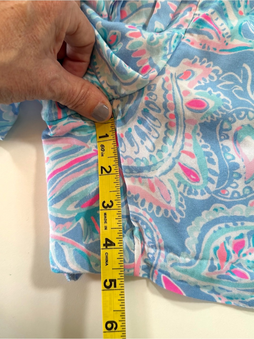 Lilly Pulitzer Kothmale Sri Lanka Paisley Paperbag Waist Tie Front Shorts Size L - Picture 15 of 16